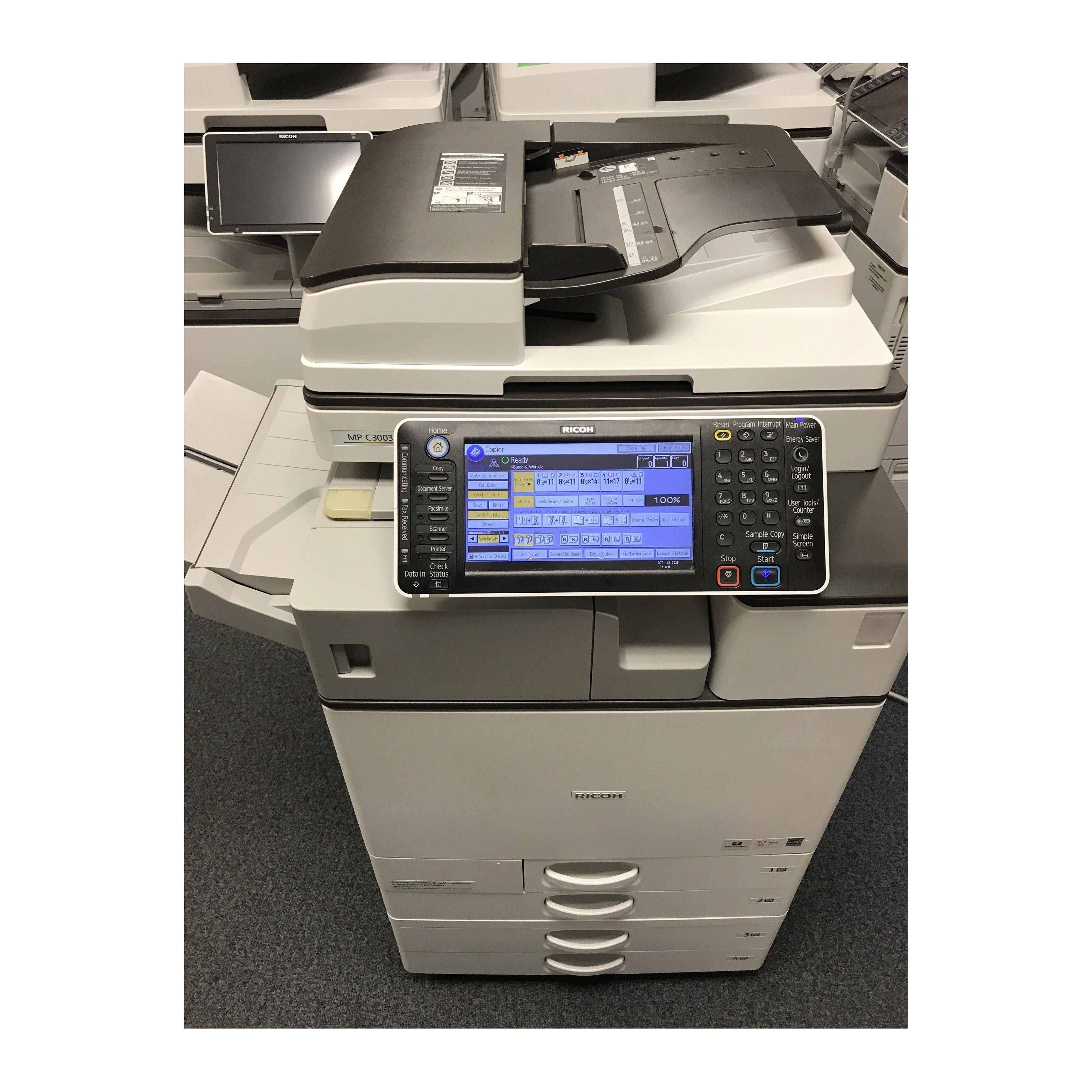 Ricoh MP C3003 Colour Copier Printer Scanner 11 x 17 Finisher
