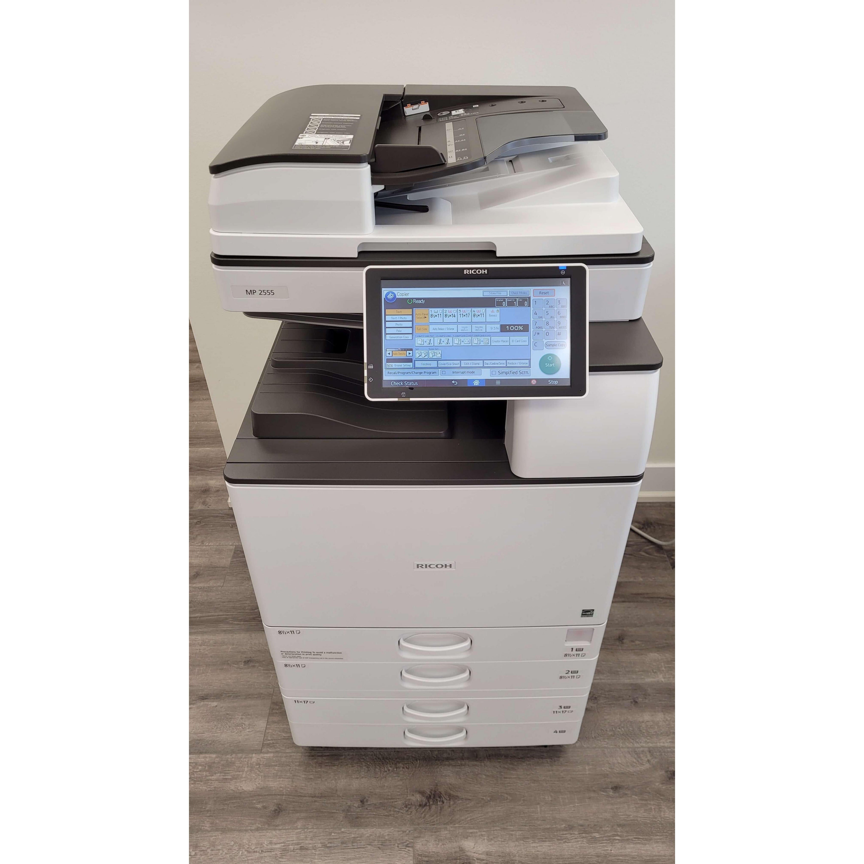 Ricoh MP 2555 B/W Multifunction Newest Model 11 X 17 4 Paper Trays Monochrome Printer