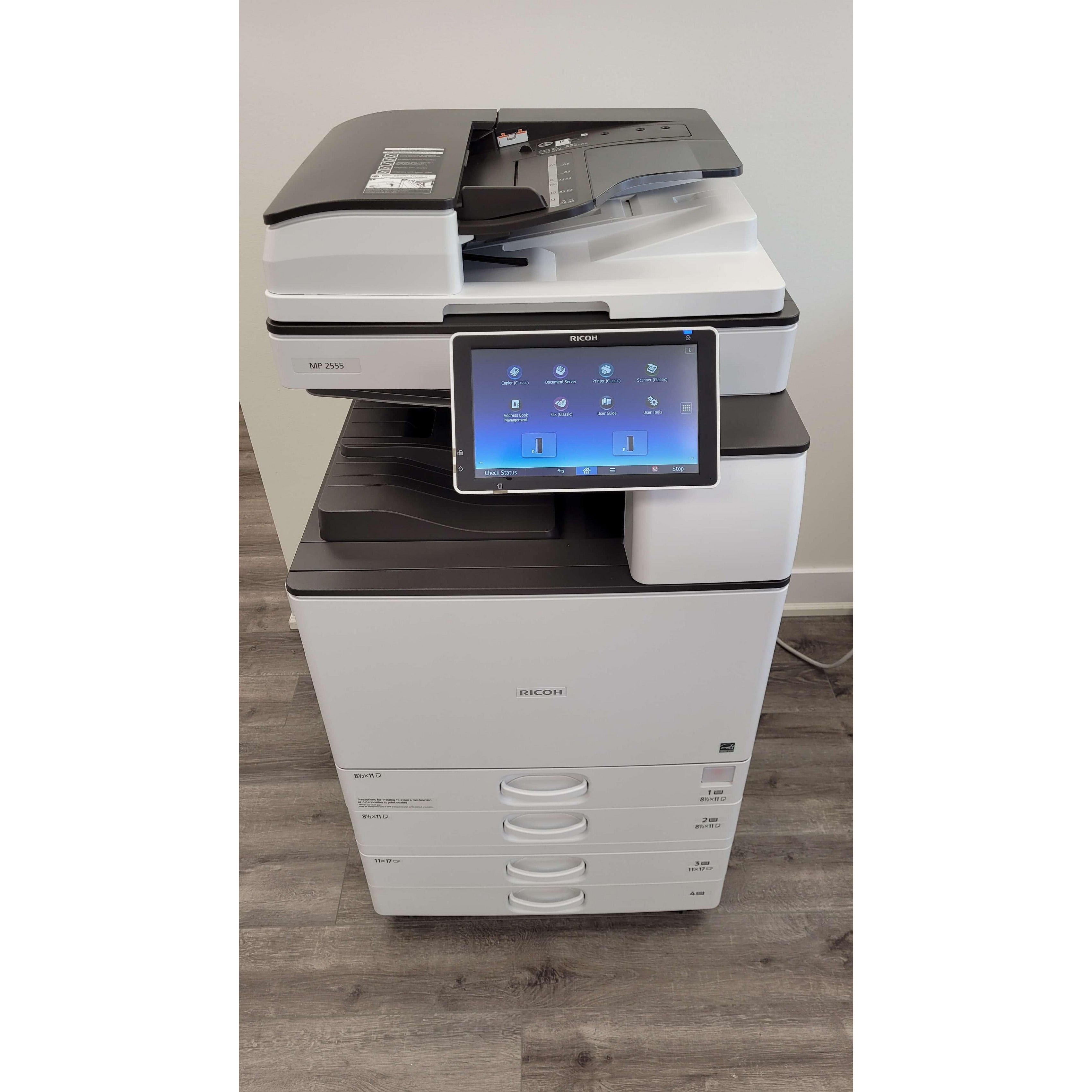 Copy Tray Ricoh Ricoh MP 2555 B/W Multifunction Newest Model 11 X 17 4 Paper Trays Mon ...